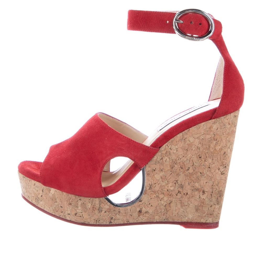 Jimmy Choo Red Suede wedges